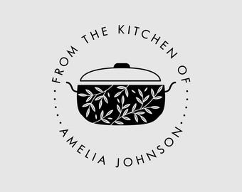 From the Kitchen of Stamp | Cooking Pot Logo Stamp | Food Packaging Stamp | Rubber Stamp, Self Inking Stamp or Embosser | Design: STB005