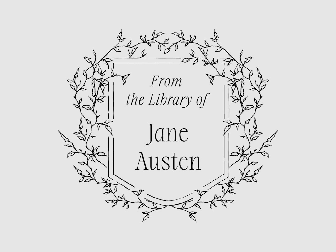 Personalized Book Embosser & Stamp – Ex Libris Vine Frame Design ...