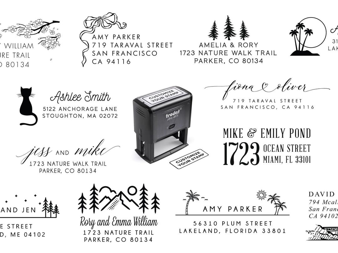 Return Address Stamp Personalized, Mailing Label, Custom Self-inking ...