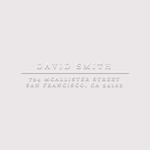 Simple Address Embosser | Small Return Address Stamp | 0.5 x 2 inches | Rubber Stamp, Self-Inking Stamp or Embosser | Design: STA075