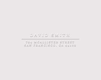 Simple Address Embosser | Small Return Address Stamp | 0.5 x 2 inches | Rubber Stamp, Self-Inking Stamp or Embosser | Design: STA075