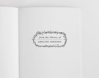 Book Stamp Personalized | From the Library of Stamp | Ex Libris Stamp | Rubber Stamp, Self Inking Stamp or Embosser | Design: STL033