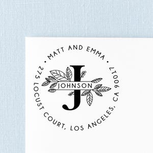 Return Address Stamp | Family Address Stamp | Monogram Address Stamp | Rubber Stamp, Self-Inking Stamp or Embosser | Design: STA058
