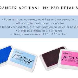 Ranger Archival Ink Pad Waterproof Ink Pad Black Ink Pad Color Ink Pad 42 Colors Available 2 x 3 inches image 3