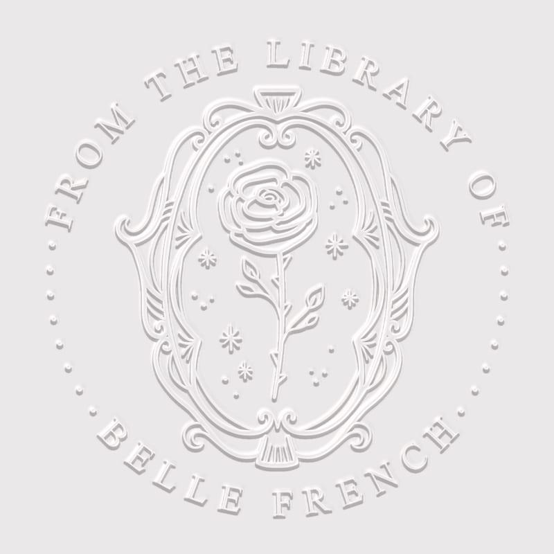 🌹BUY 2 FREE SHIPPING🌹Rose Book Embosser Personalized | Beauty and the Beast Personal Library Stamp