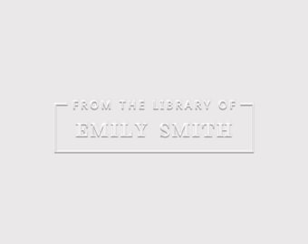 From the Library of Book Embosser, Custom Family Name Book Stamp, Embossing Seal Bookplate