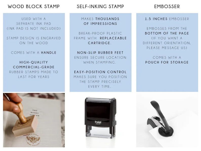 Personalized Book Embosser | Monogram Book Stamp Embosser | Rubber Stamp, Self Inking Stamp or Embosser | SKU: STL055 image 8