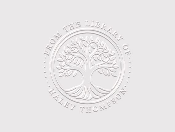 Tree Book Embosser Personalized | Tree of Life Library Book Stamp Personalized | Rubber Stamp, Self Inking Stamp or Embosser | SKU: STL157