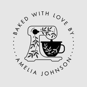 Baked with Love by Stamp | From the Kitchen of Stamp | Baking Stand Mixer | Rubber Stamp, Self Inking Stamp or Embosser | Design: STB003