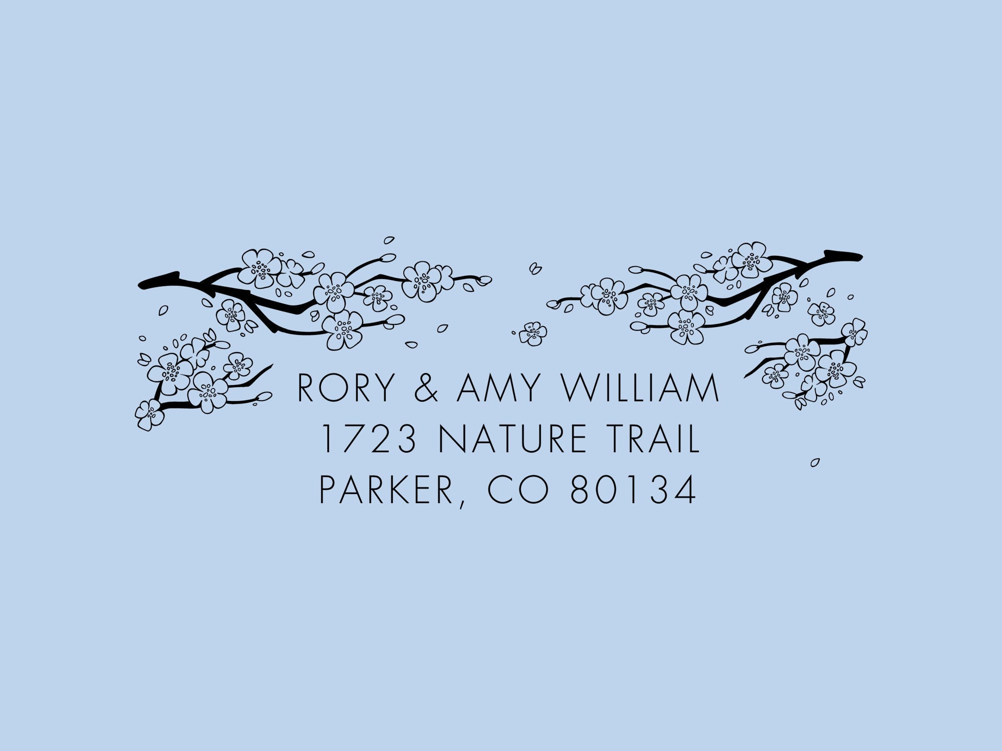 Cherry Blossom Address Stamp Self Inking Return Address Stamp Etsy