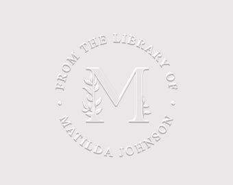Personalized Book Embosser |  Monogram Book Stamp Embosser | Rubber Stamp, Self Inking Stamp or Embosser | SKU: STL055