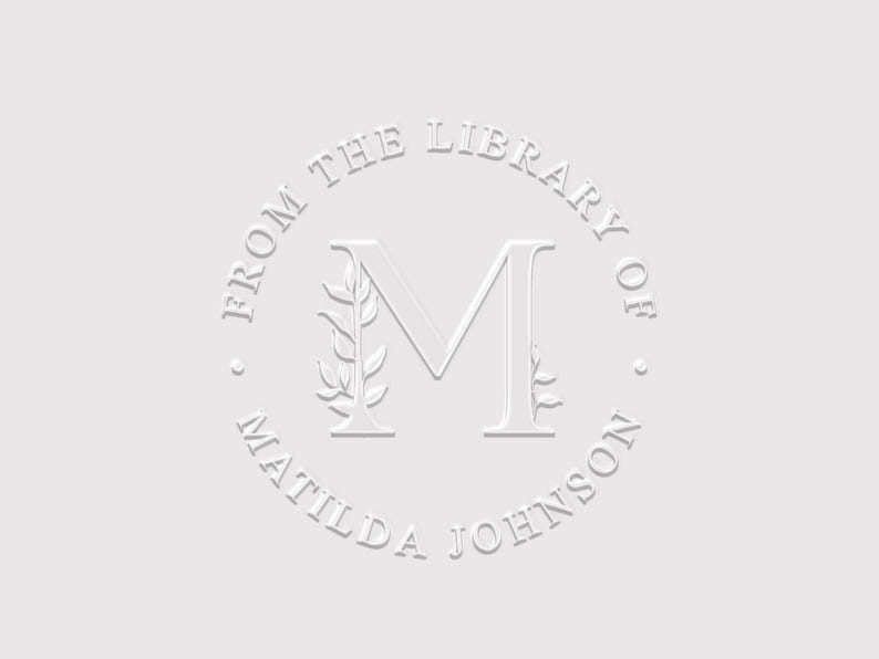 Personalized Book Embosser | Monogram Book Stamp Embosser | Rubber Stamp, Self Inking Stamp or Embosser | SKU: STL055 image 1