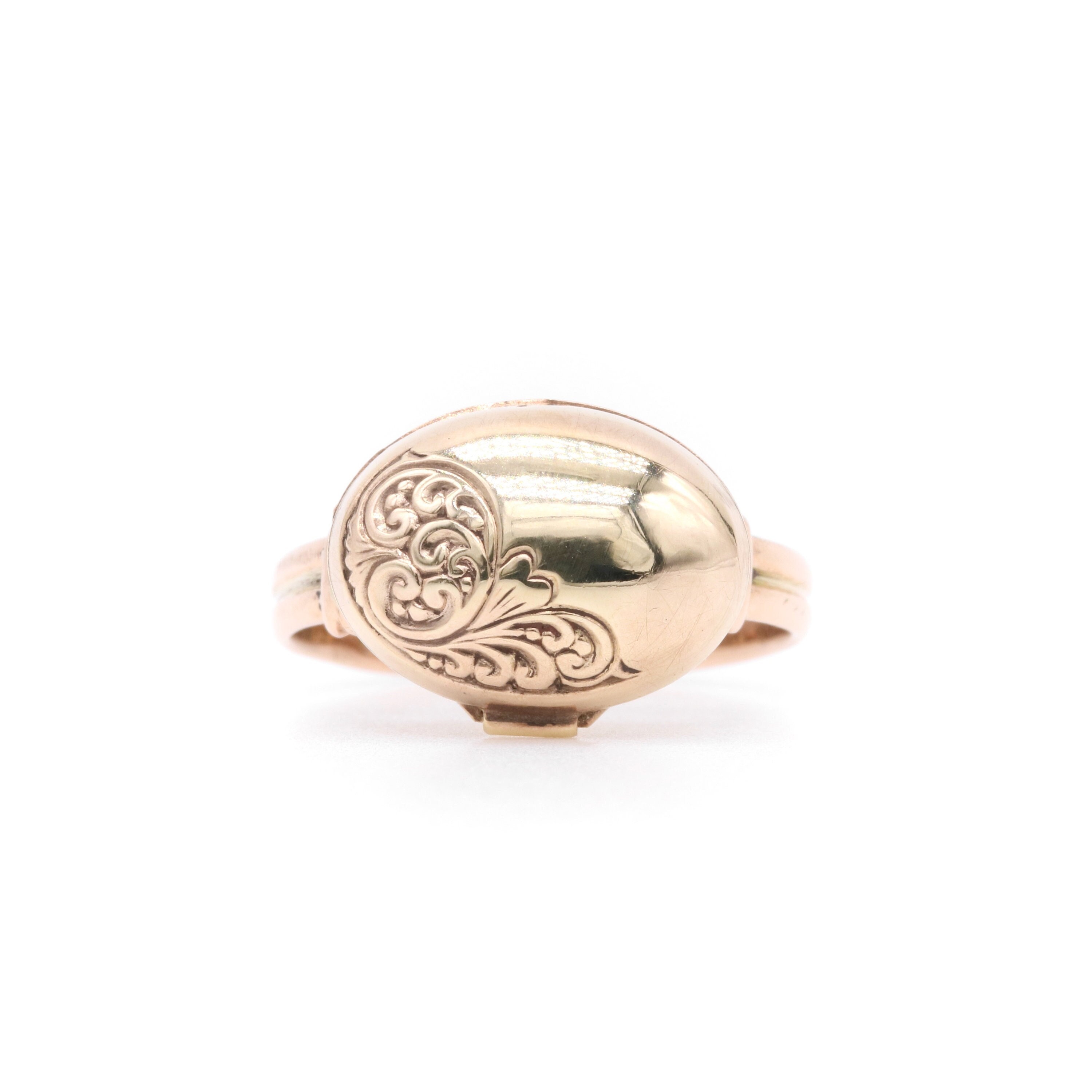 Gold locket ring deals