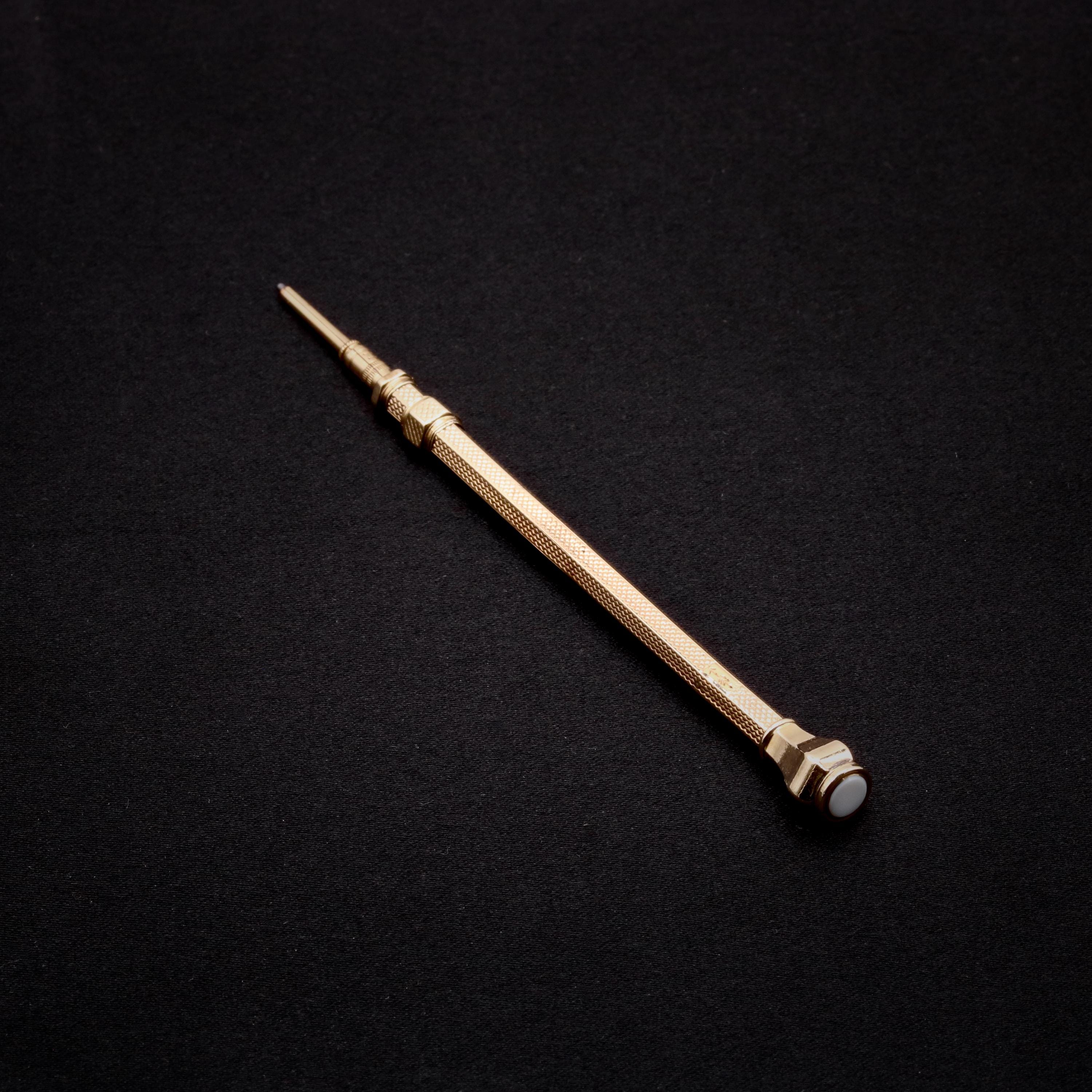 Antique 10K and 14K Yellow Gold Engine Turned Propelling Pencil