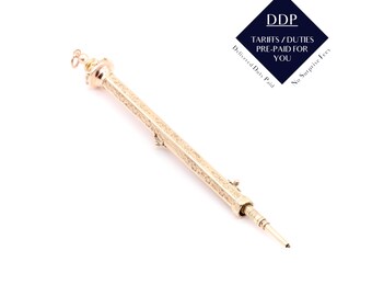 Antique 9ct Yellow Gold Retractable Pencil and Case - Etsy UK