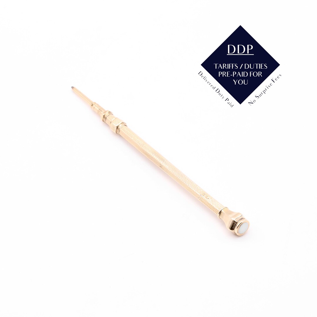 Antique 10K and 14K Yellow Gold Engine Turned Propelling Pencil