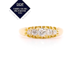 Antique Victorian 18K Yellow Gold 0.27ctw Old European Cut Diamond