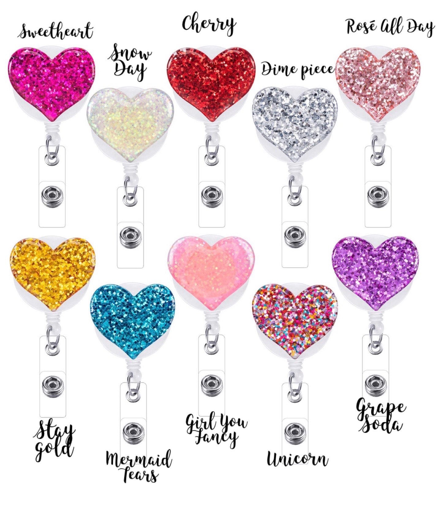 Glitter Heart Badge Reel *Sale*