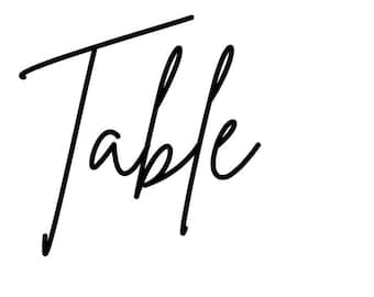 5 &quot;x 7&quot; Tischnummern für Hochzeit, Verlobung, Brautparty, Babyparty, oder einen besonderen Anlass. - Eine PDF-Datei zum Herunterladen und ausdrucken.