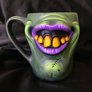 Horror Custom Mug Frankenstein Mug Horror Punk Home Decor Ceramic Decorative Green Monster Mug Christmas Gift Holiday Mug Birthday Gift