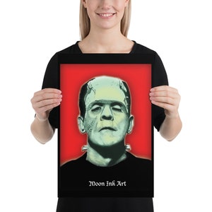 Wall Decor Frankenstein Horror Punk Gory Decor Gothic Home Decor Horror Gift Halloween Decor Frankenstein Monster Poster Dark Art Home Decor