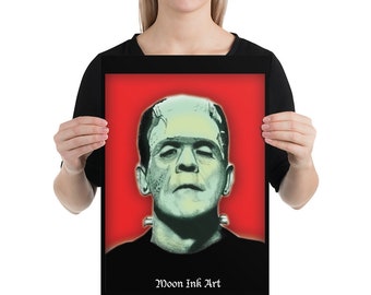 Wall Decor Frankenstein Horror Punk Gory Decor Gothic Home Decor Horror Gift Halloween Decor Frankenstein Monster Poster Dark Art Home Decor