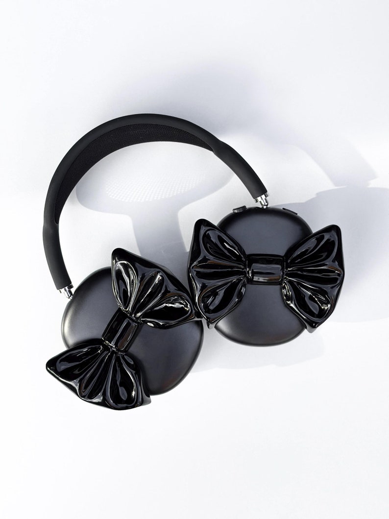 CUTE BOW Airpods Max Headphone Attachment coquette style accessory -Headset Gaming and Streaming Accessories, Gamer Gift | Streaming headphone Accessory, chrome bow case for airpods max headphones , perfect gift for her, gift for sister, bestfriend