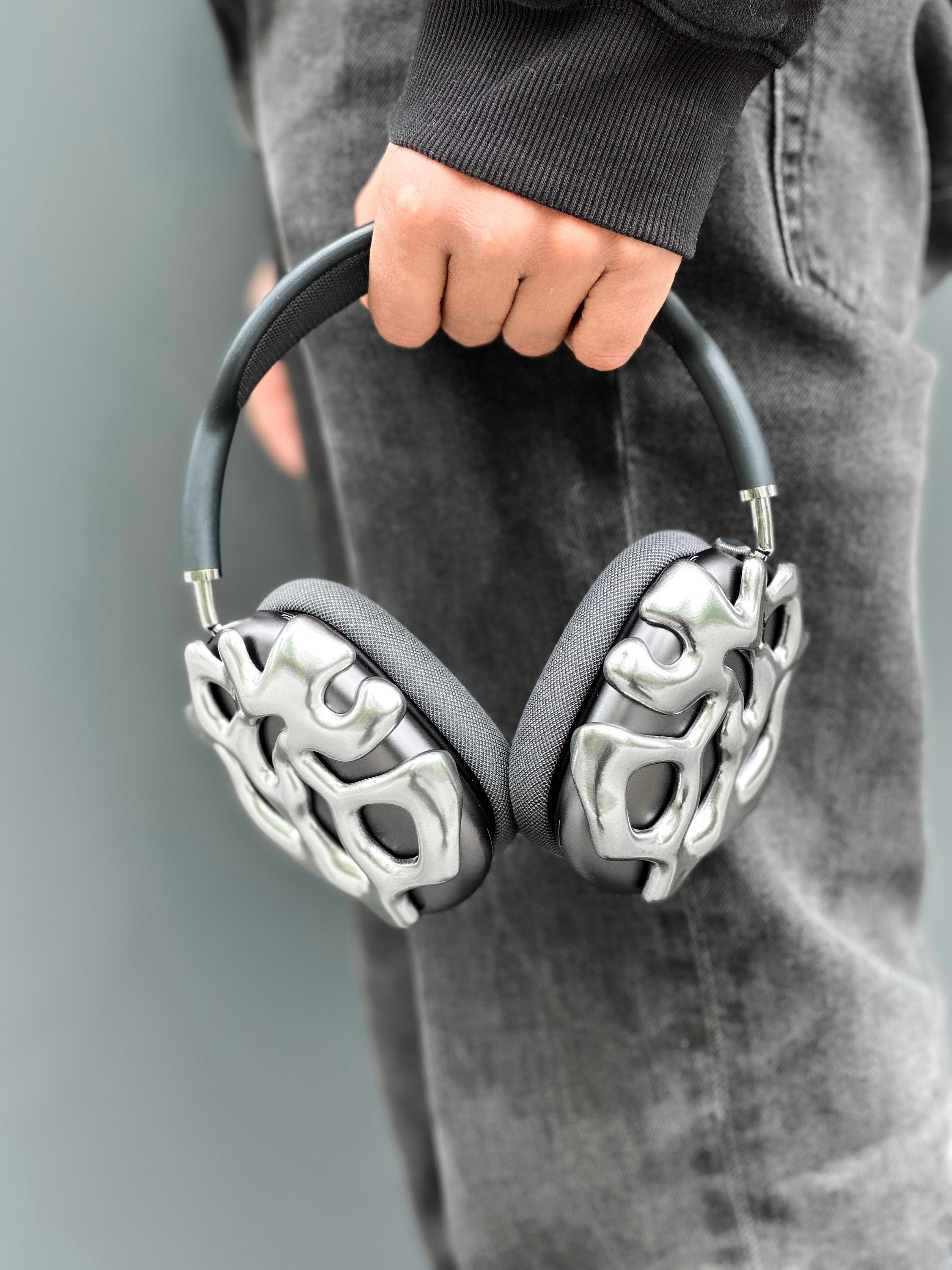 CHROME Airpods Max Futuristic Case Cover, Headphones Custom
