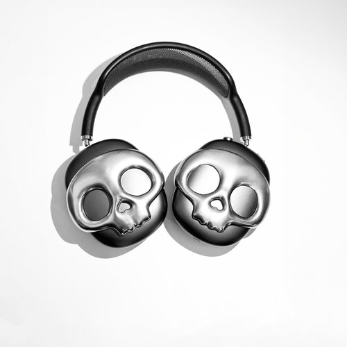 Skull Silver Chrome Airpods Max Attachment - Skeleton Headset