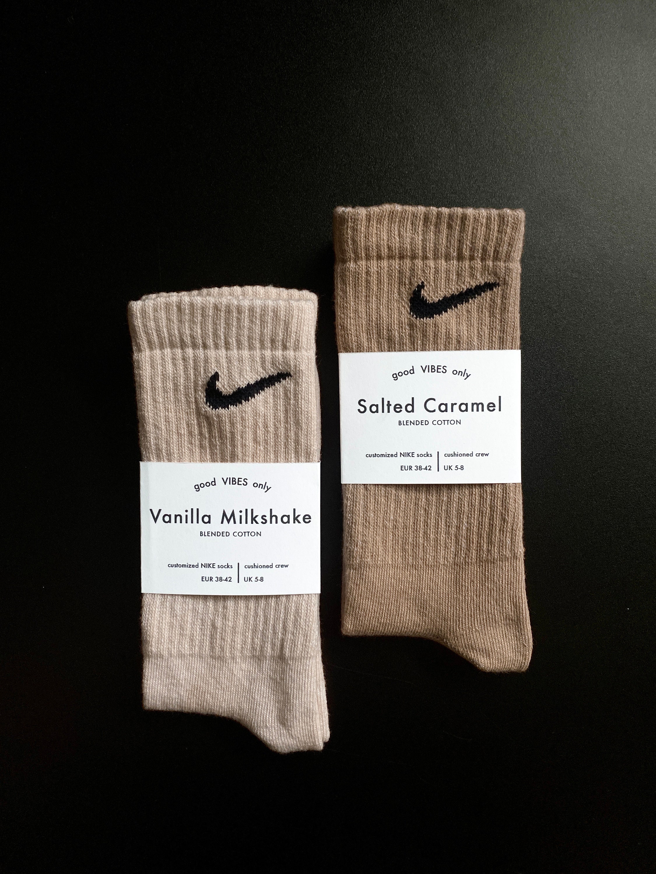 Natural NIKE Dyed Socks 2 Pairs Unisex Hand-dyed, Perfect for Sneakers,  Handmade Gift for Sneaker Lover 