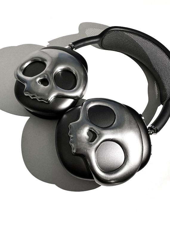 Air pods max カバー　スカル　ドクロ　スケルトン　シルバー スケルトン リブケージ ヘッドフォン カバー | ゴシック AirPods
