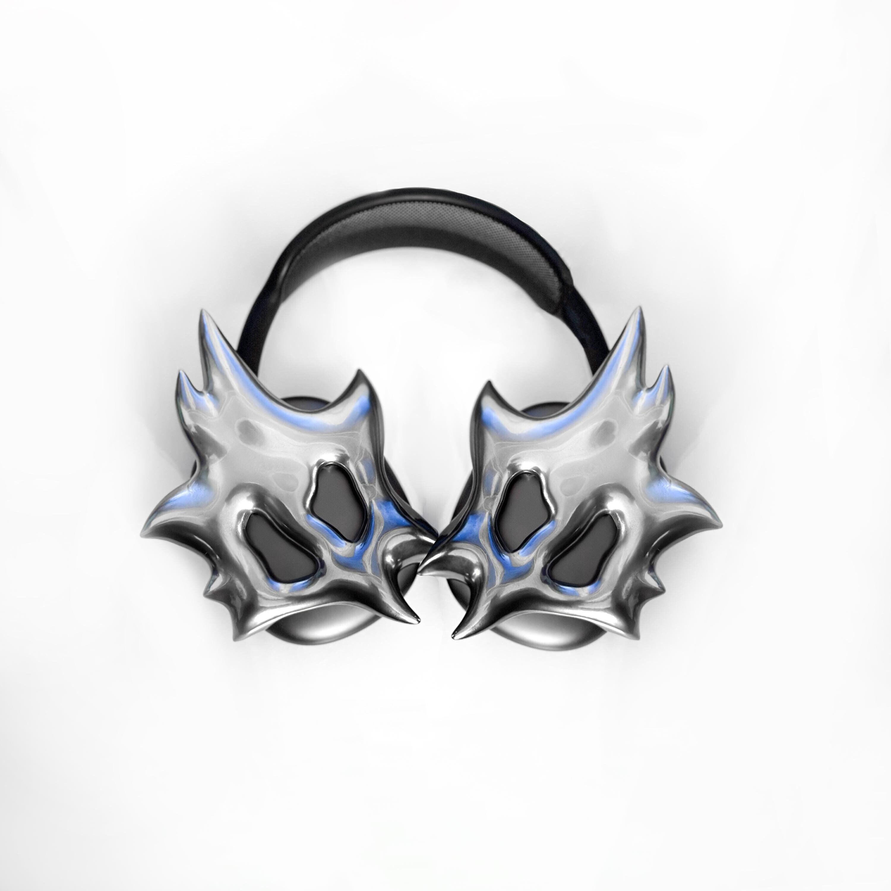 Cyberpunk STAR Silver Chrome Airpods Max Attachment