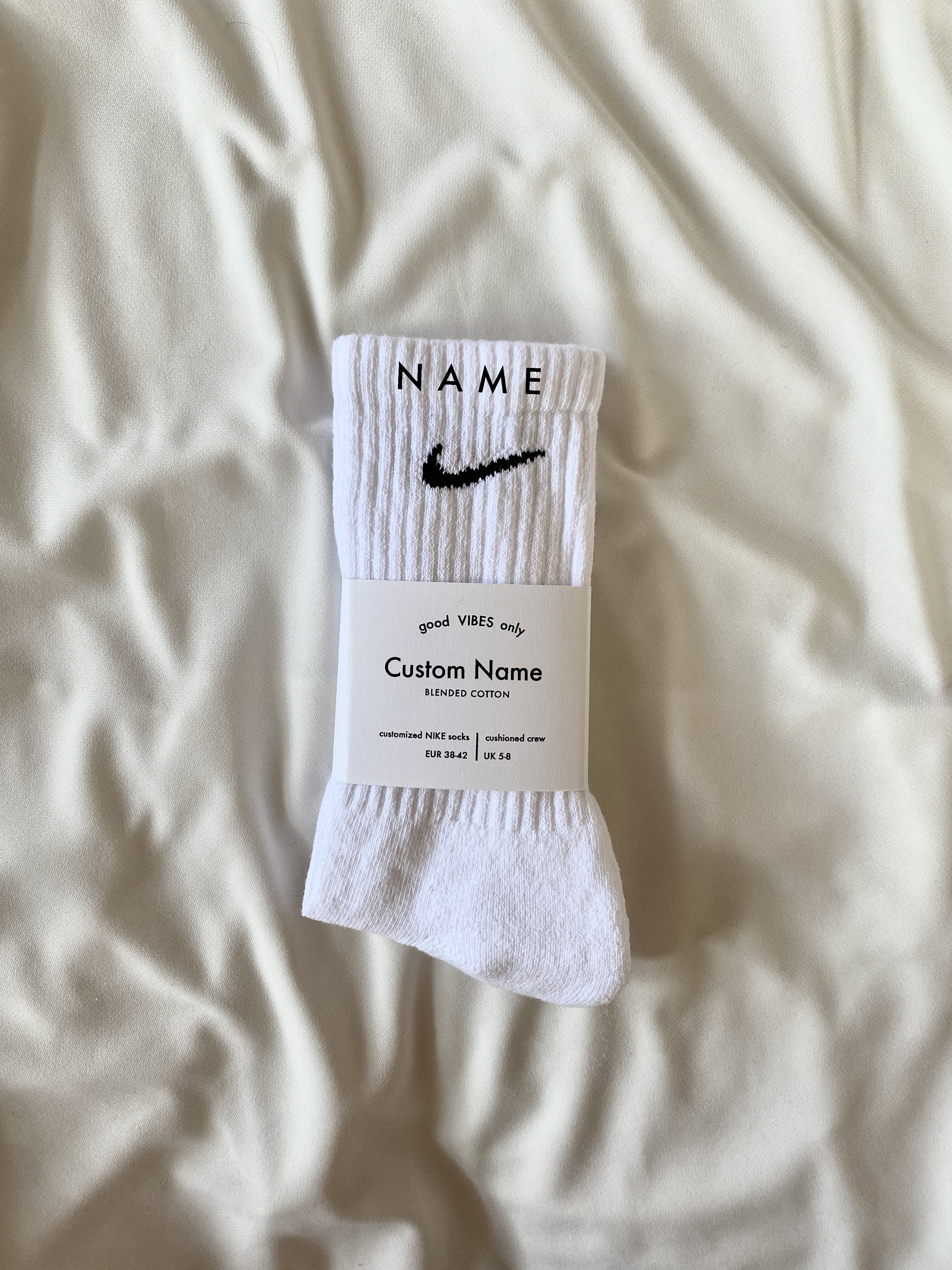 Custom Order Nike Embroidery Socks personalised Initials - Etsy