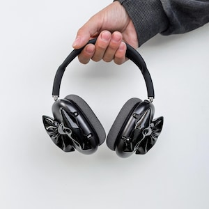 CUTE BOW Airpods Max Headphone Attachment coquette style accessory -Headset Gaming and Streaming Accessories, Gamer Gift | Streaming headphone Accessory, chrome bow case for airpods max headphones , perfect gift for her, gift for sister, bestfriend