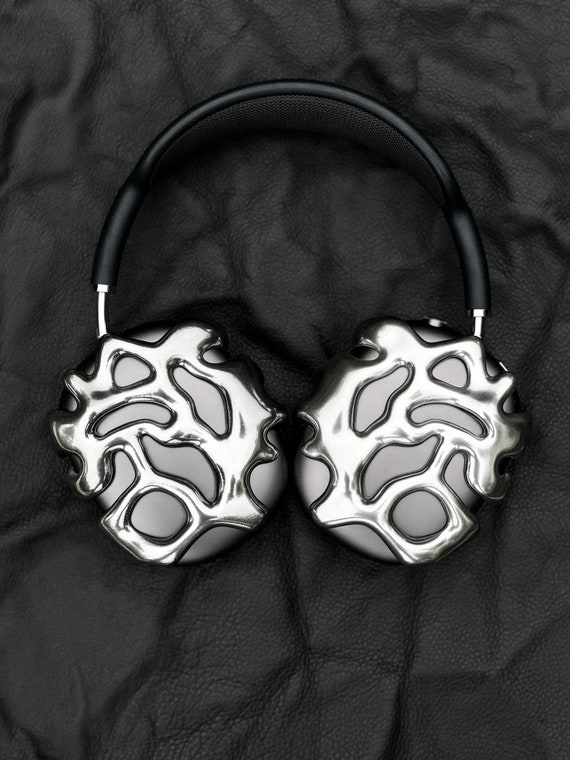 【Eri Verse】Airpods Maxカバー イヤーカバー ケース cyberpunk CHROME Airpods Max Futuristic Case Cover, Headphones Custom