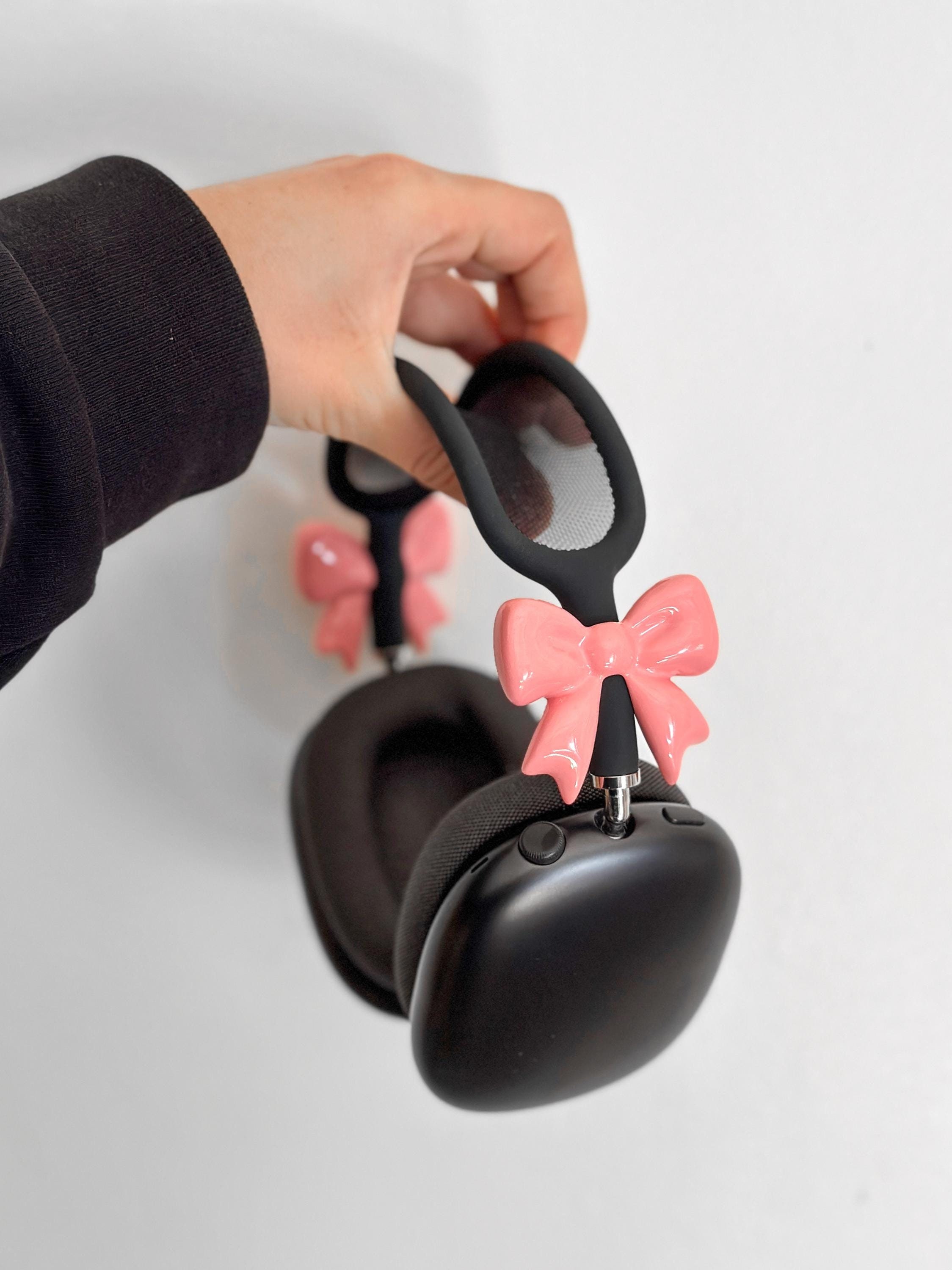 Girly Pink BOW Airpods Max Case Cover - Headphone Attachment