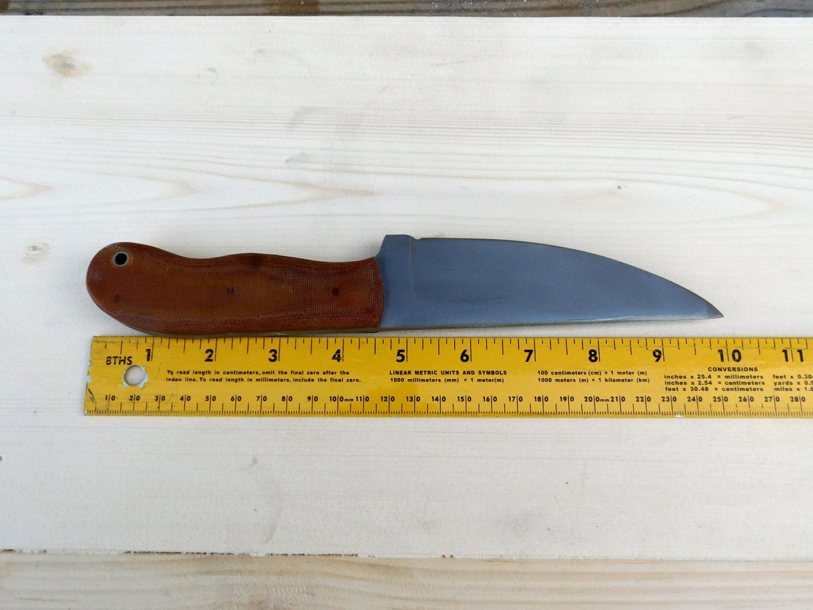 Hunting / Survival Knife With Natural Micarta Handle Scales Etsy