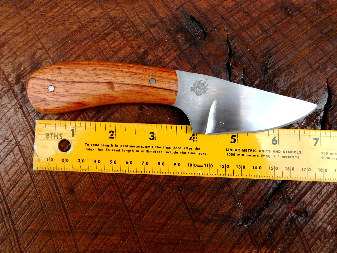Small Hunting Knife With Bubinga Handles and Hand Sewn Sheath Etsy