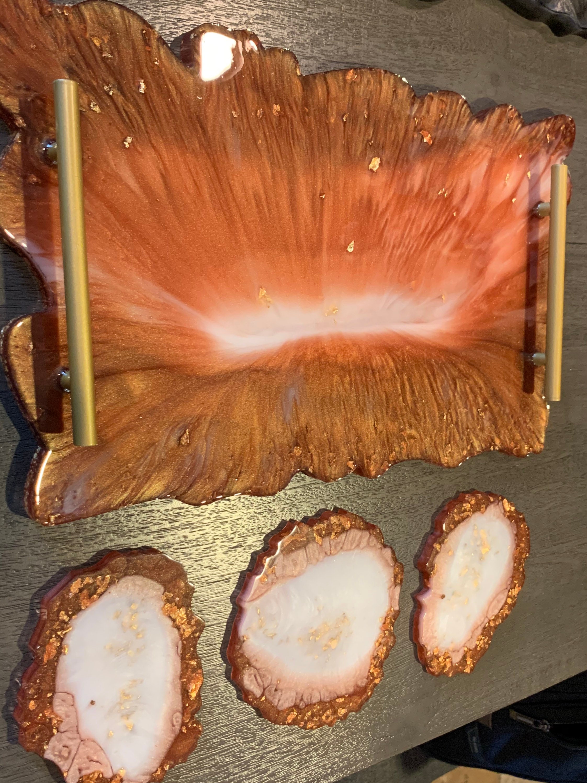Resin Serving Tray & Coasters Etsy