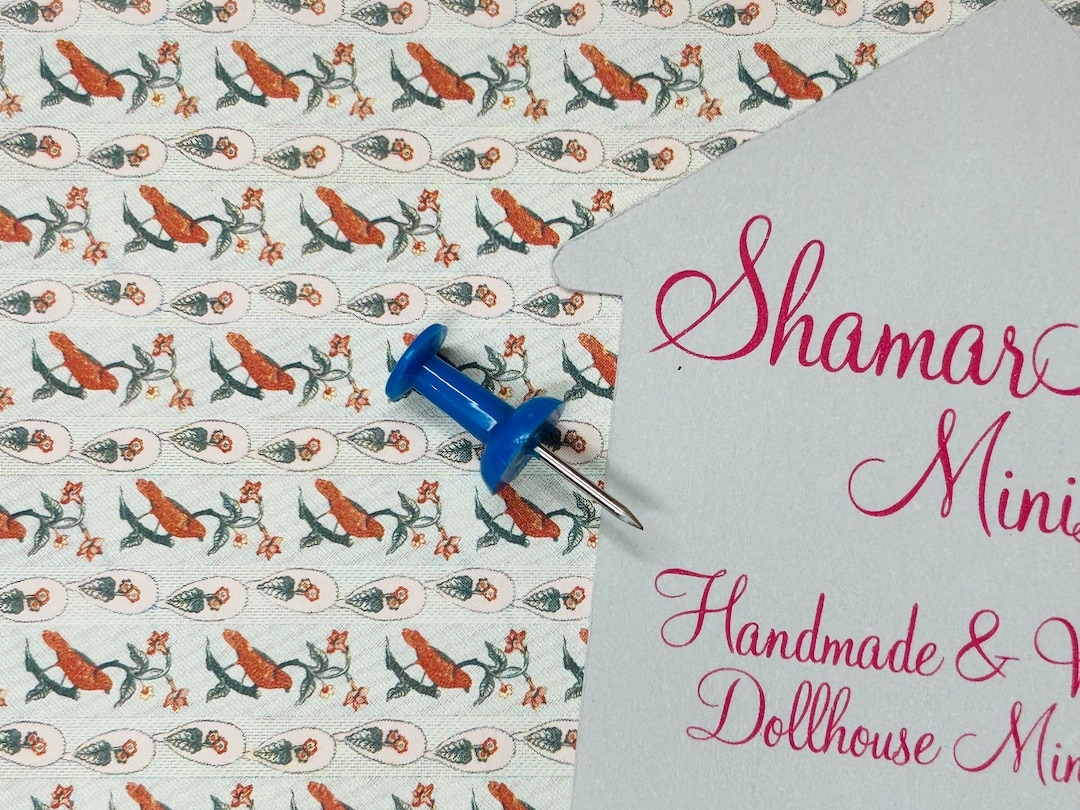 Vintage Dollhouse Wallpaper Miniature Williamsburg Calico Bird Etsy