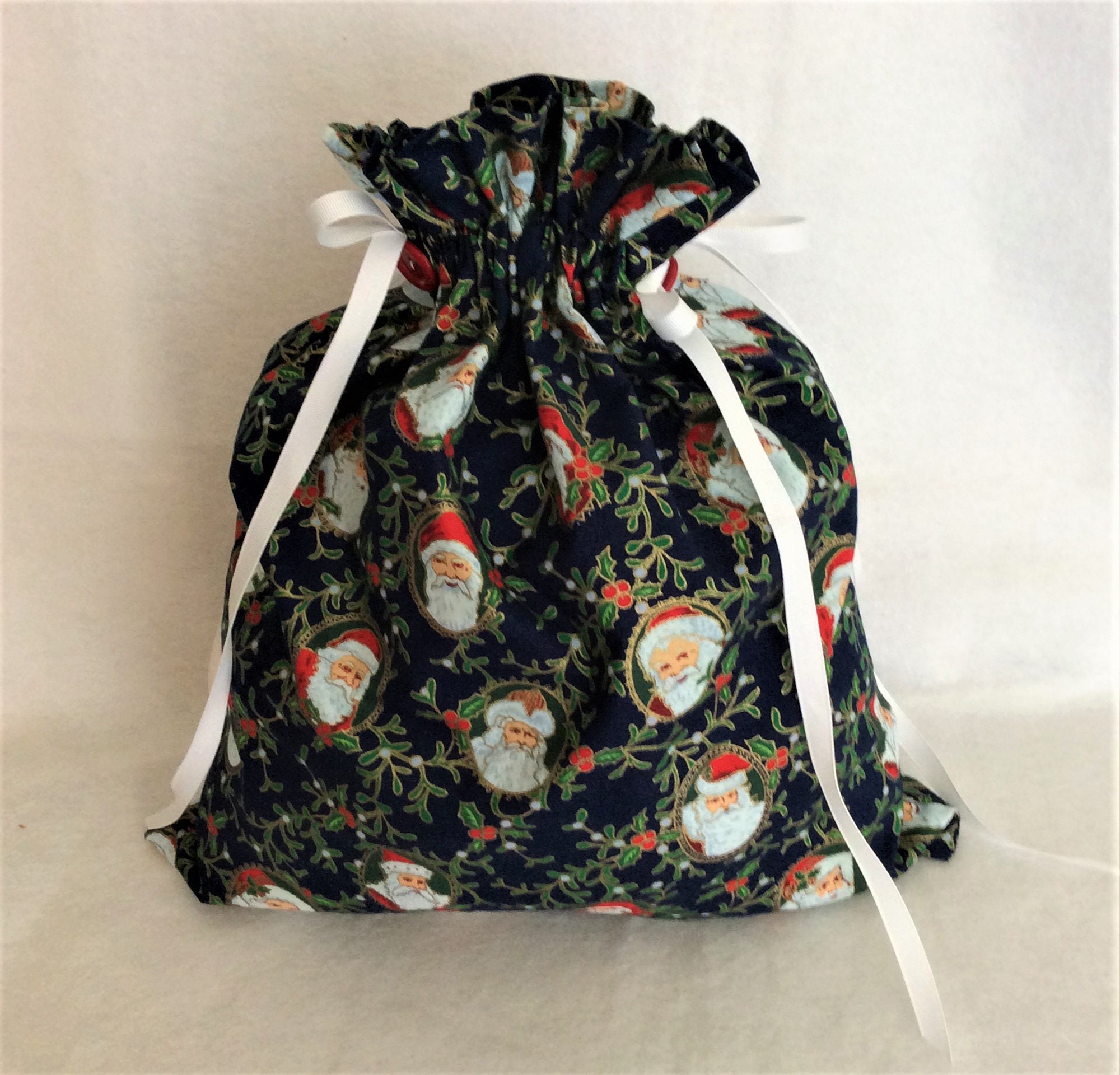 Reusable Gift Bag Santa Claus Christmas Gift Bag Holiday Etsy UK