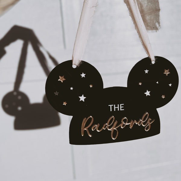 Custom Disney Stroller Sign | Mickey Mouse Acrylic Sign | Custom Stroller Tag | Disneyland Stroller | Disneyworld Stroller