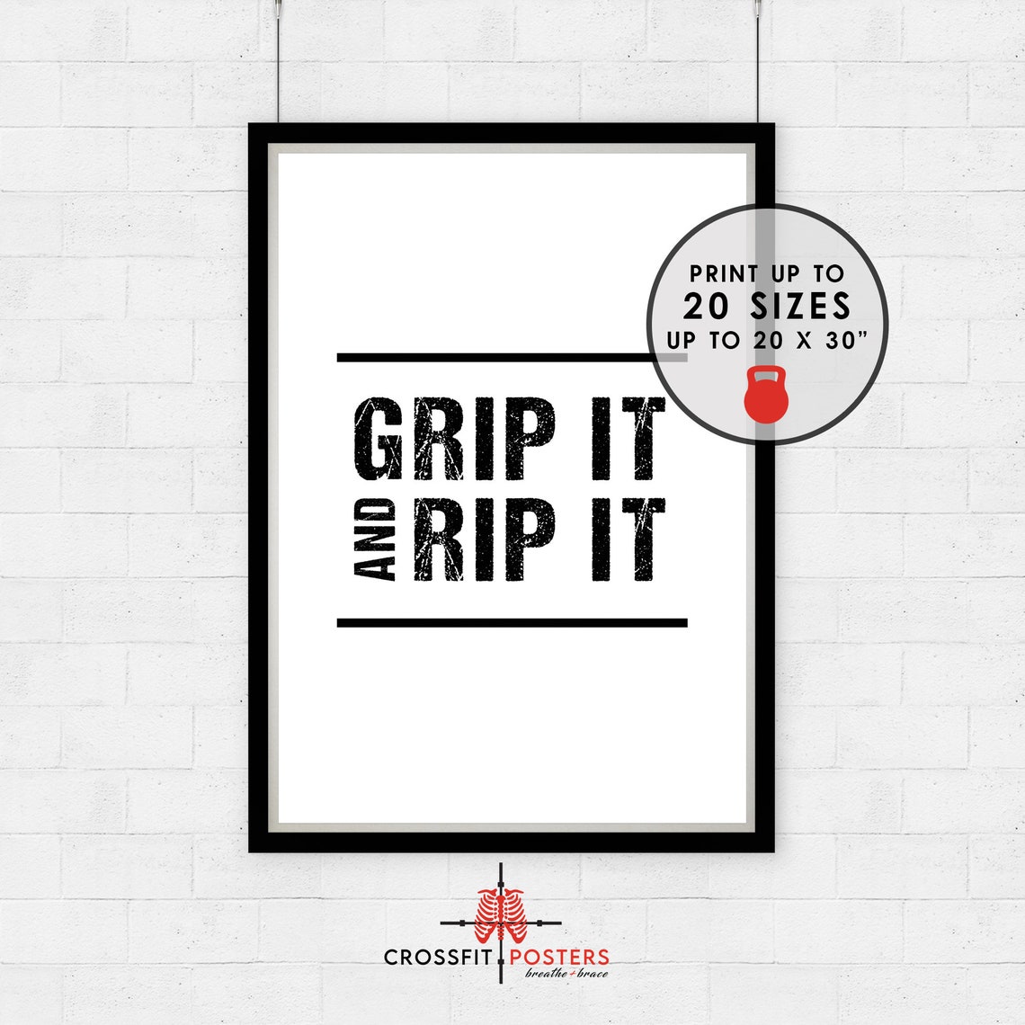 Grip It and Rip It Quote CrossFit Poster Gym Decor Fitness Etsy