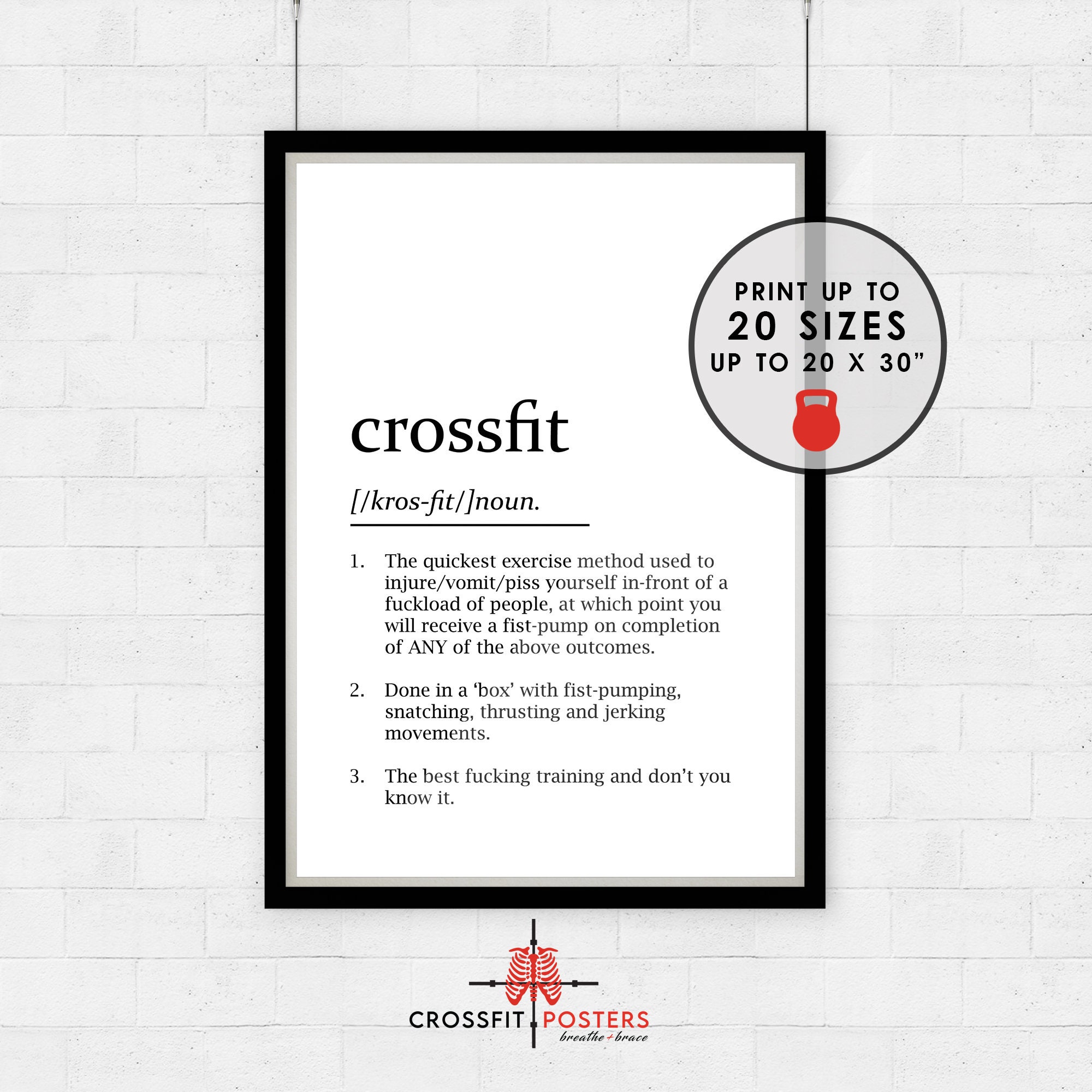 CROSSFIT Definition Print : CrossFit Poster Gym Decor | Etsy