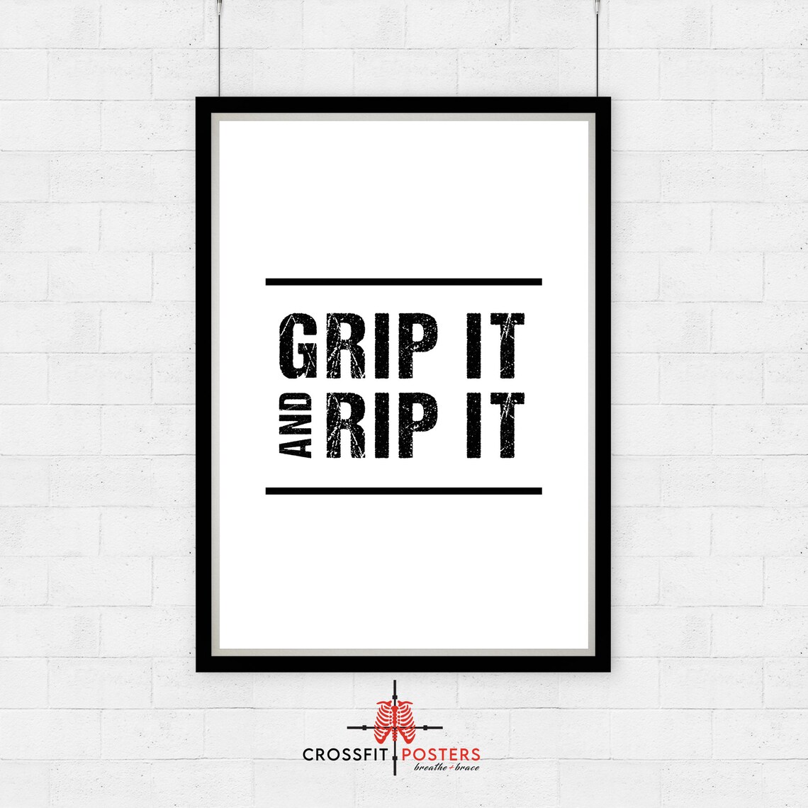 Grip It and Rip It Quote CrossFit Poster Gym Decor Fitness Etsy