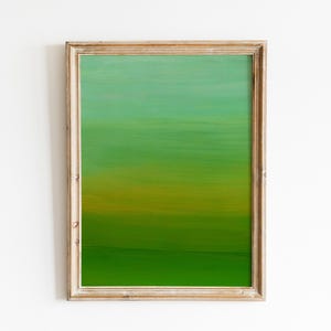 Emerald Green Wall Art Abstract Acrylic Painting Printable Modern Wall Decor Living Room Prints Gradient Green Downloadable Minimalist Art