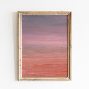 Pink Purple Sunset colors Art Abstract Gradient Print Simple Acrylic Painting Printable Modern Wall Decor Colorful Poster Digital Download