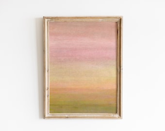 Pink and Olive Green Art, Relaxing Abstract Acrylic Painting, Printable Modern Artwork, Gradient Minimalist Poster, Colorful Art Download