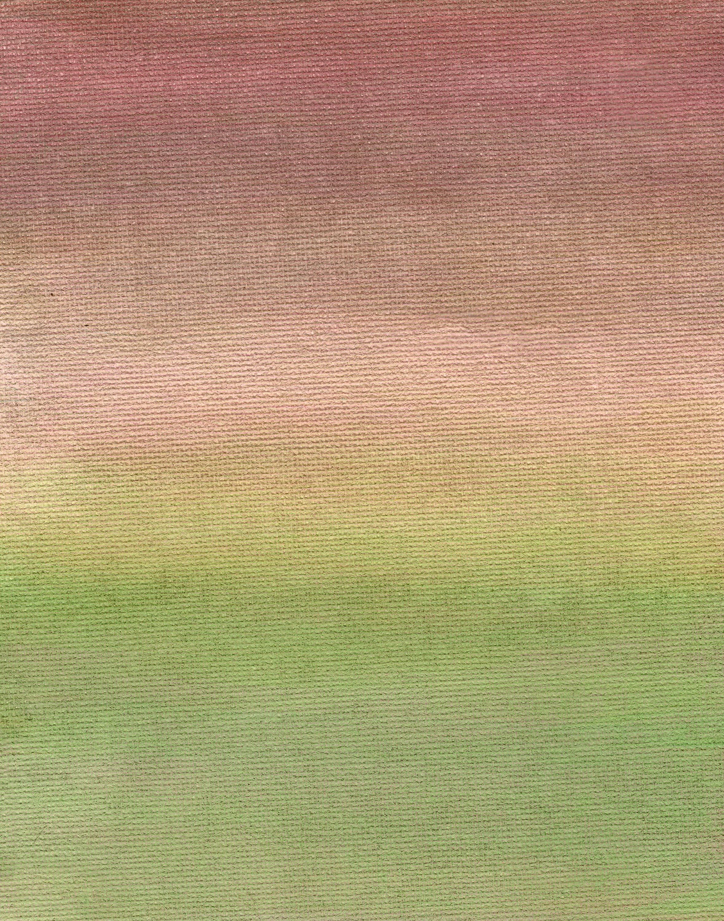 グラデーションの茶色と緑の絵画、素朴な抽象アクリルアート、ミニマル