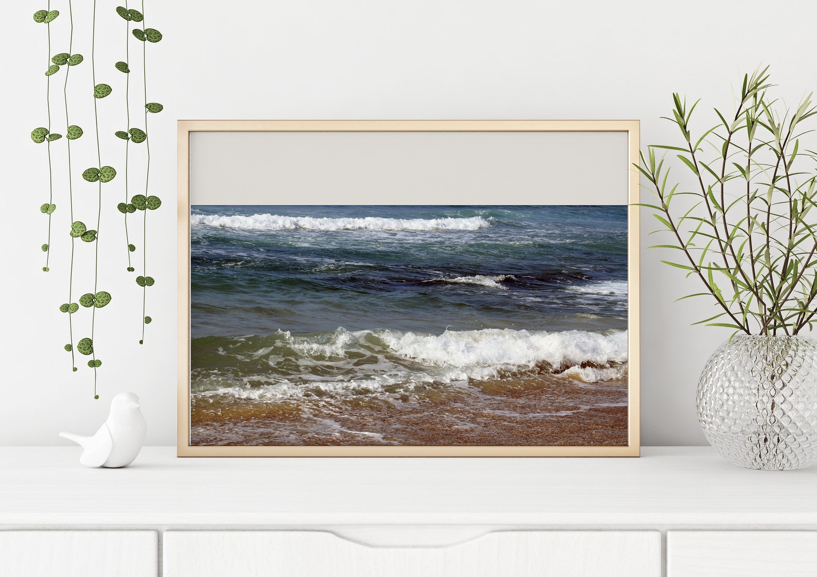 Wall Art Horizontal Sea Digital Print Coastal Wall Art Blue Etsy